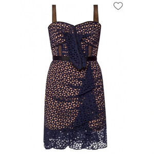 Self Portrait RUFFLED OPENWORK DRESS, size 6